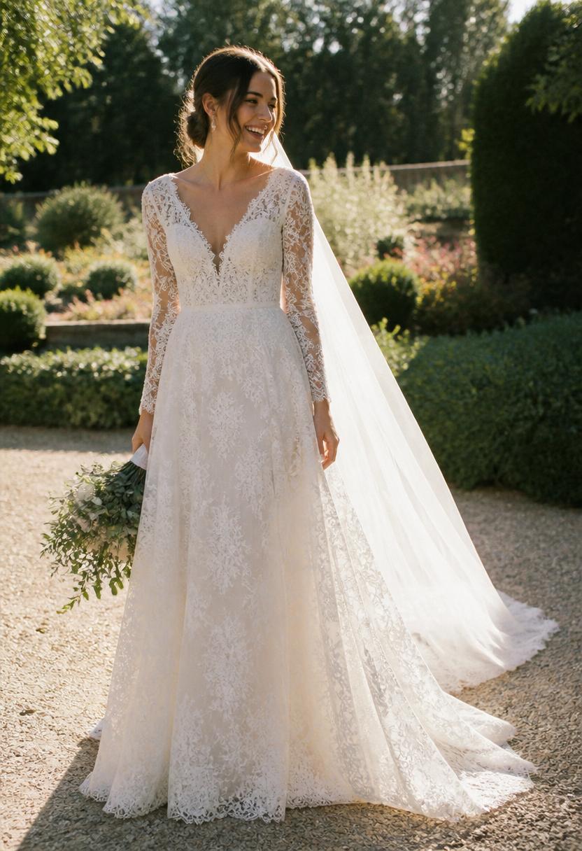 Vestido de noiva Renda no Jardim