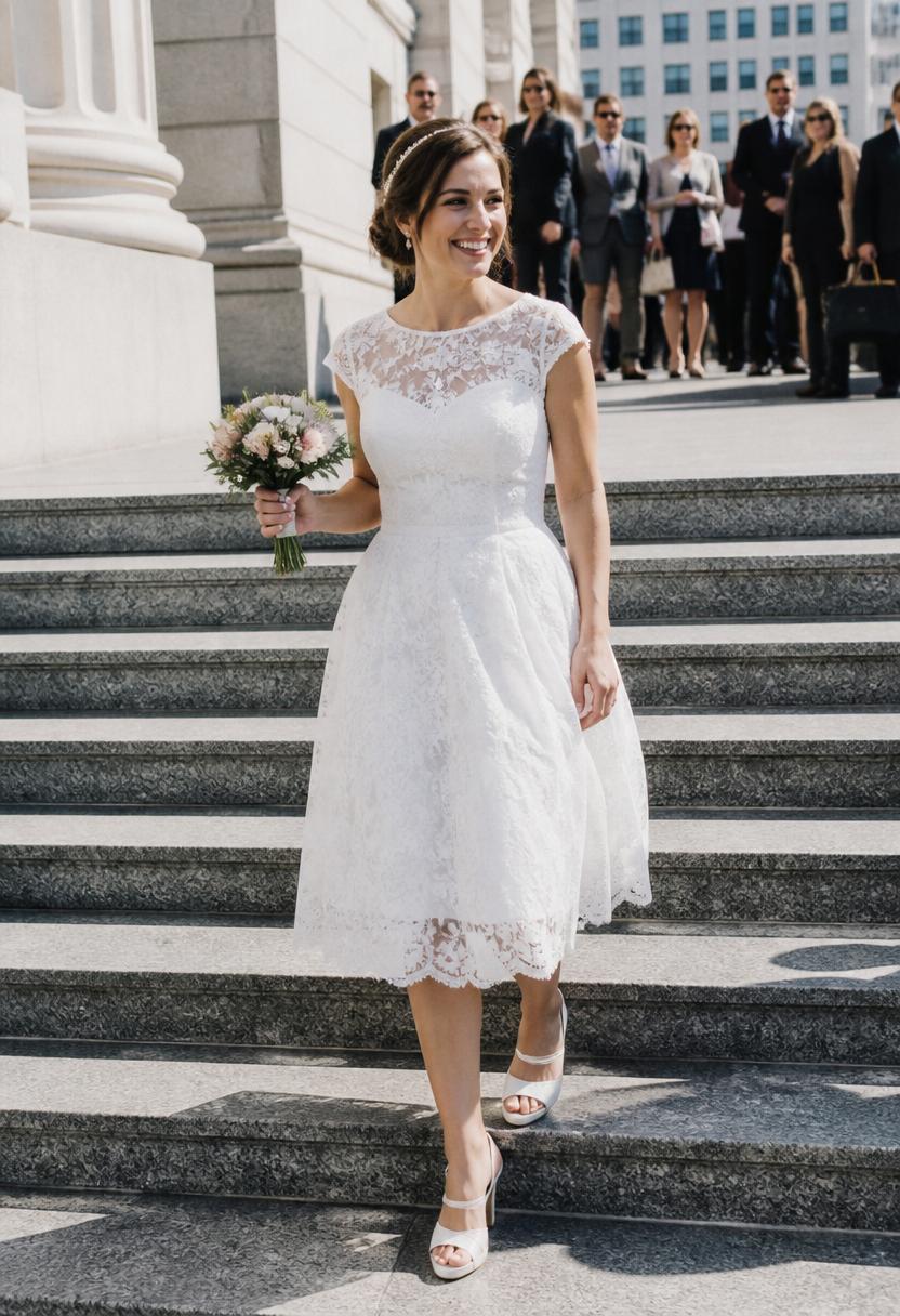 Vestido de noiva Midi Civil